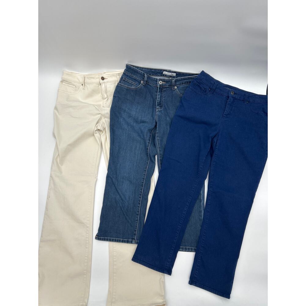 Chico’s Lot of 3 Size 1 Pants & Capris So Slimming Girlfriend Crop Flare Denim